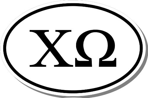 Chi Omega Sorority Euro Oval Bumper Sticker Decal