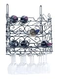 Concept Housewares Metal Wine Bottle and Glass Rack 12-bottle