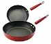 Kitchen & Housewares : KitchenAid Gourmet Essentials Hard Base 9 and 11-Inch Deep Skillet, Set of 2, Red
