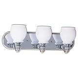 Price Pfister Treviso Three-Light Upward Wall Sconce, Chrome with Opal White Globes #9613-15