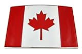 Canadian Flag Chrome and Enamel Belt Buckle Canada