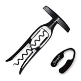 Screwpull Table Corkscrew and Foil Cutter Gift Set, Black