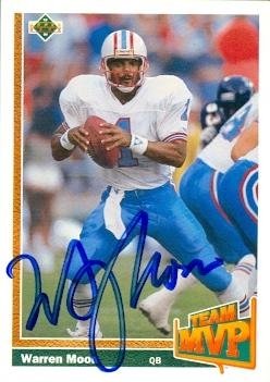 Warren Moon Autographed/Hand Signed Football Card (Houston Oilers) 1991 Upper Deck #460