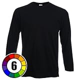 Long Sleeve Fruit of the Loom Cotton T-Shirt (6 Colours)