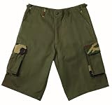 Extra Long Olive Drab BDU Cargo Short w/Camo Trim