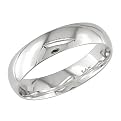 Mens 14K White Gold Comfort-Fit 5mm Simple Wedding Band