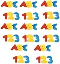 School Cakes, Cupcakes, Cookies - ABC & 123 Shaped Edible Hard Sugar Decorations (16 pcs)