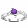14K White Gold Amethyst Ring