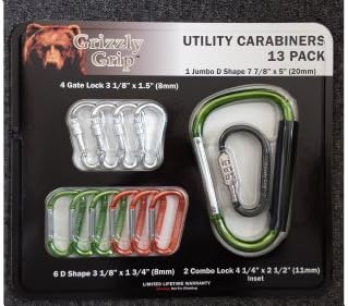 GRIZZLY GRIP Utility Carabiner 13 Pack