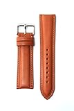20mm Tan Italian Leather Classic Design Watchband with S/S Buckle and Nubuck Lining