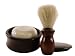 Boar Bristles Shaving Brush and Wood Round Shaving soap dish Bowl with Lid