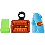 Bike & Runner's Safety Light 4 Pack - Flashing 5 Red LED, 7 Function, 6 Patterns Red Cover for Outdoor Runner's, Jogger's & Walker's with Arm Strap, Belt Clip and Bike Mount