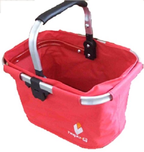  Hapo-G 11201023 Panier avant vélo alu pliant Rouge 20 Litres