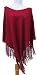Handmade Lightweight Poncho - American Cranberry (100% Crocheted By Hand Border)