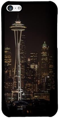iPhone 5C Case Color Works Seattle Space Needle Night City Skyline Black PC Hard Case For Apple iPhone 5C Phone Case
