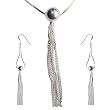 Fashion Jewelry Set Silver Earrings and Necklace (snklcs001)
