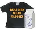 Real Men Wear Nappies Christmas Baby T Shirt Gift Sizes 6-12 months WHITE/BLACK in funky Milk Carton