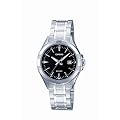 Casio - LTP-1308D-1AVEF - Montre Femme - Quartz Analogique - Cadran Noir - Bracelet Acier Argent
