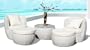 5 pc Outdoor Wicker Lounge Moon Chair Set