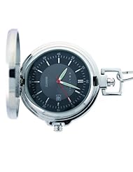 Colibri Modern Pocket Watch Silver Case Black Dial with Calendar PWQ096848J