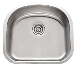 23 Inch Stainless Steel Undermount Kitchen / Bar / Prep Sink D-Bowl - 18 Gauge