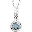 14K White Gold Aquamarine and Diamond Pendant