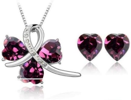 New Year Gift Crystal Jewelry Set Made with SWA Elements Austrian Crystal Purple