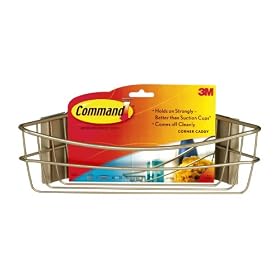 3M Command 17617B Satin Nickel Corner Caddy with Adhesive Strips by 3M