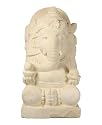 Cast Stone Natural White Garden Ganesh Statue, 12 Inches Tall