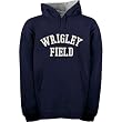 Wrigley Field Embroidered Navy Hooded Sweatshirt by Wrigley
