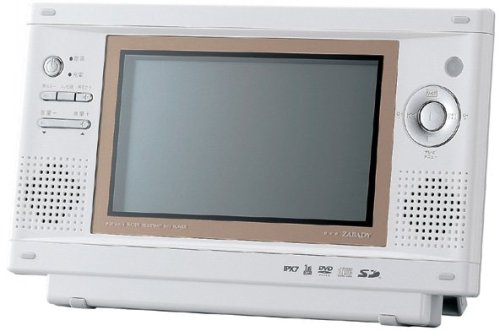 TWINBIRD DVD ZABADY ワンセグチューナー搭載ポータブル防水DVDプレーヤー VD-J713CW セラミックホワイト画像