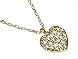 14K Gold Plated Crystal Mesh Heart Necklace