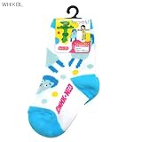 みいつけた!《コッシーいっぱい》キッズクルーソックス☆NHKキャラクターグッズ（子ども用足首靴下）通販☆【WH×BL】
