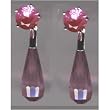 Two Tone Briolette Silver CZ Pear Drop Earring