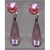 Two Tone Briolette Silver CZ Pear Drop Earring