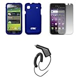 EMPIRE Blue Rubberized Hard Case Cover + Screen Protector + Car Charger (CL ....