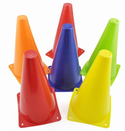 Shoppingeasymart 6pcs Colorful Agility Mark Slalom Cones for Roller Skating Training Traffic Sports