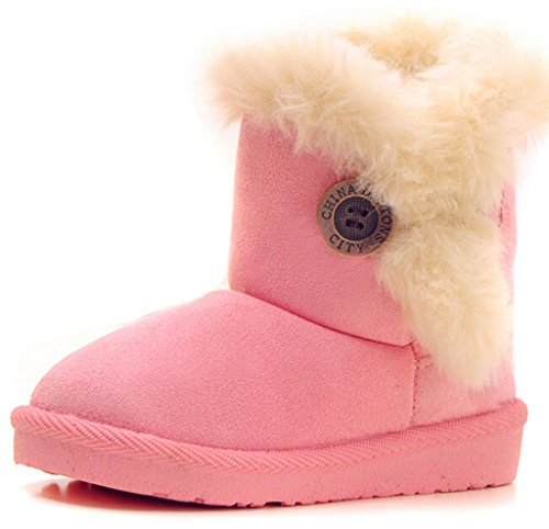 DADAWEN Girl's Boy's Bailey Button Snow Boots