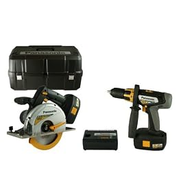 Panasonic EYC152GQW 18-Volt NiMH Cordless 2-Tool Combo Kit, includes 1 2-Inch Hammer Drill and 6-1... by Panasonic