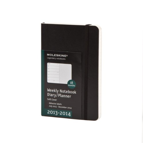Moleskine 2013-2014 Weekly Planner, 18 Month, Large, Black, Soft Cover (Planners & Datebooks)