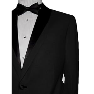 Buy Marchatti Men Tuxedo Suit Italian 1 Button PEAK Lapel Solid Black Flat Front Pants FREE Bow Tie... by Marchatti