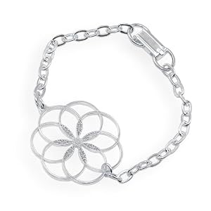 7 Rings of Peace silver dipped link bracelet