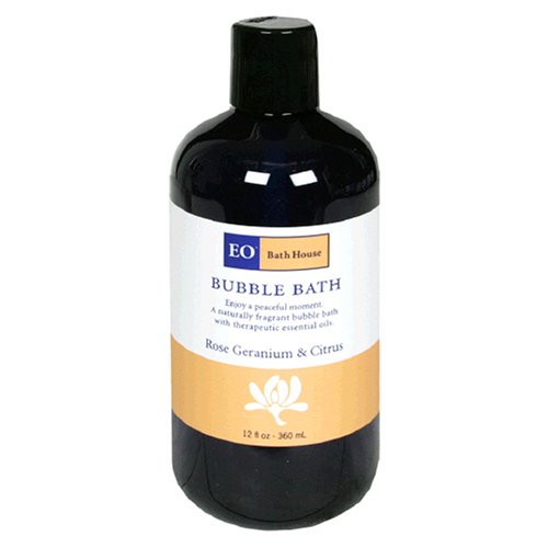 EO Bubble Bath, Rose Geranium & Citrus, 12-Ounce Bottles (Pack of 3)