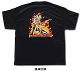 Metal Knows No Mercy Flaming Guitar Kids T Shirt Youth Large-Black