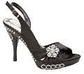Slingback High Heel Rhinestone Party Dress Platform Sandals Black , 5-10
