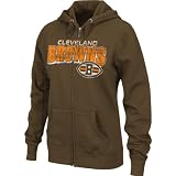 NFL Women's Cleveland Browns Football Classic III Long Sleeve Fullzip Fleece Hoodie (Classic Brown, X-Large)