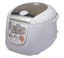 Sanyo ECJ-D100S 10-Cup Micro-Computerized Rice Cooker/Steamer, White with Stainless Accent