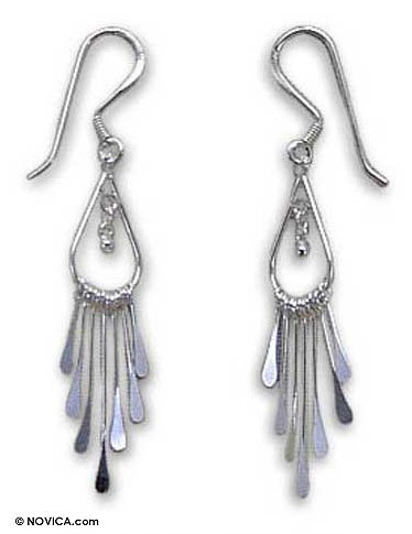 Sterling Silver Waterfall Earrings 2 L
