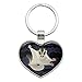 Sugar Glider of the Night Heart Love Metal Keychain Key Chain Ring