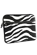 Universal Soft Sleeve Pouch for Apple iPad Wifi, 3G, 8 - 10" Netbook Laptop - Exotic Safari Black White Zebra Print with Double Zipper